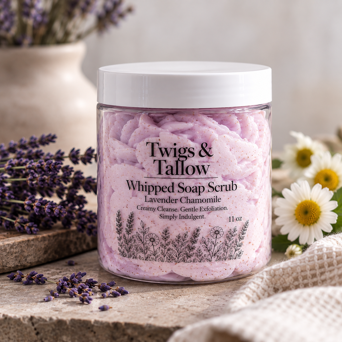Lavender Chamomile Whipped Soap Scrub