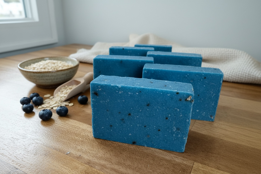 Blueberry Bliss with Ground Oatmeal Cold Process Soap (non- tallow)